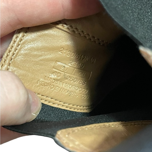 EUC Zara Square Toe Leather Ankle Boot Low Heel Black Size 9 EU 40 - Picture 5 of 7